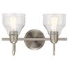 Kichler Avery 2-Light Farmhouse Vanity Light, Brushed Nickel view 3