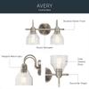 Kichler Avery 2-Light Farmhouse Vanity Light, Brushed Nickel view 4
