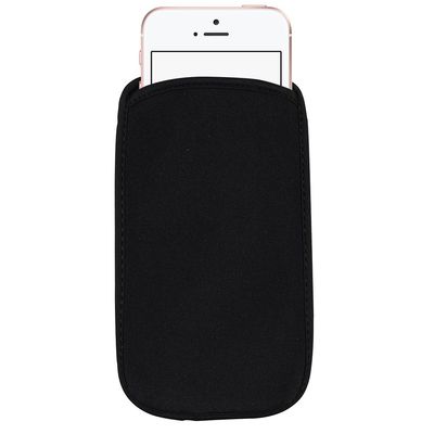eBuymore for iPhone SE Sleeve, Black Shock Absorbing Proof Pouch Soft Neoprene Cell Phone Sleeve Case for iPhone 13 Mini, iPhone 12 Mini, iPhone SE 2022 2020, iPhone 8, 7, 6