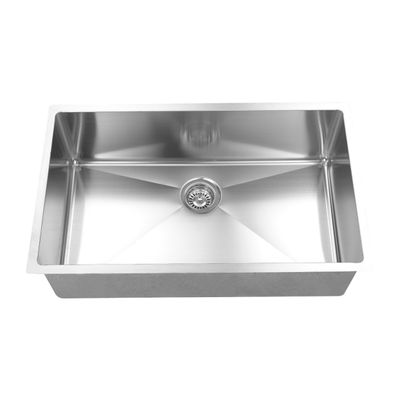 BOANN UMR3219 Hand Made R15 Single Bowl 32 x 19-Inch Undermount 304 Stainless Steel Kitchen Sink, 16-Gauge with GRID