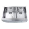 BOANN SKR3322D2 Hand Made Skirt Front R15 60/40 Double Bowl 33 x 22 1/4-Inch Undermount 304 Stainless Steel Kitchen Sink, 16-Gauge view 1