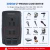 Upgraded 2000W 220V to 110V Converter for European Travel, Voltage Converter US to Europe for Hair Dryer Straightener Curling Iron, 2300W Adapter with EU/UK/AU/US Plugs for Laptop Camera Cell Phone view 3