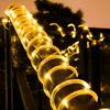 DINOWIN Solar Rope Lights, 23ft 50LED Waterproof Copper Tube Wire String Lights for Garden,Yard, Path, Fence, Stairs, Backyard, Patio Decorative (Warm White) view 3