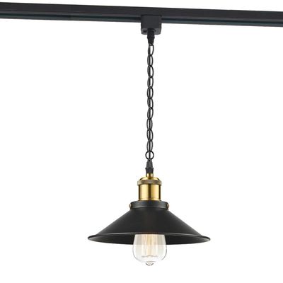 STGLIGHTING Instant On Pendant1-Light H-type Track Light Pendants 4.9 Feet Cord With Iron Chain Restaurant Chandelier Decorative Instant Pendant Light Industrial Factory Pendant Lamp Bulb Not Included