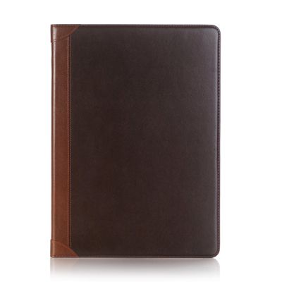 iPad Pro 1st 2nd (12.9 inch) Case, DMaos Vintage Book Synthetic Leather Stand Folio Smart Cover, Auto Sleep/Wake, Business Document Card Holder - Brown