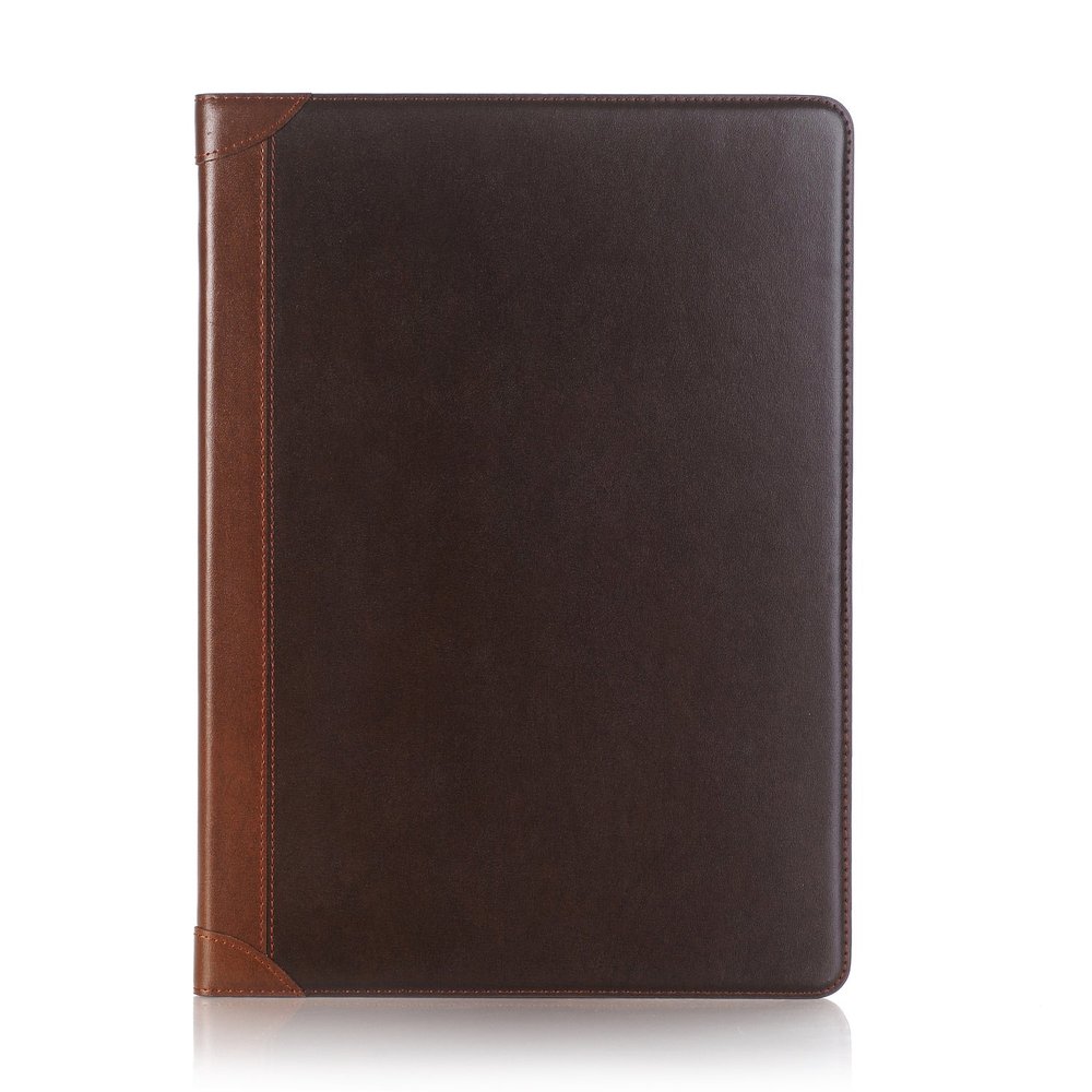 iPad Pro 1st 2nd (12.9 inch) Case, DMaos Vintage Book Synthetic Leather Stand Folio Smart Cover, Auto Sleep/Wake, Business Document Card Holder - Brown