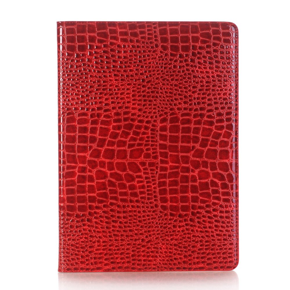 iPad Pro 1st 2nd (12.9 inch) Case for Women, DMaos Synthetic Crocodile Leather Stand Folio Smart Cover, Auto Sleep/Wake, Document Card Holder - Red