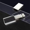 New Crystal Transparent Rectangle Genuine USB Flash Drive Wedding Gift Pen Drive,Silver view 2