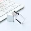 New Crystal Transparent Rectangle Genuine USB Flash Drive Wedding Gift Pen Drive,Silver view 4