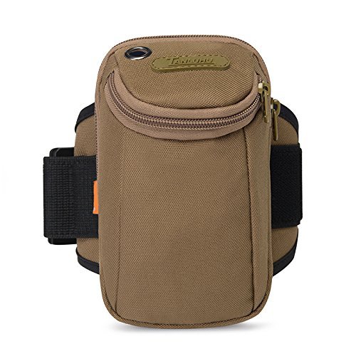 SUPERCB Sports Armband, Multifunctional Pockets Workout Running ArmBag for iphone 7,7 plus, 6, 6plus, 5, 5s, 5c,Galaxy S5,S4,S3,Note 2 3 4 and all 3.5~5.8 smartphone Khaki