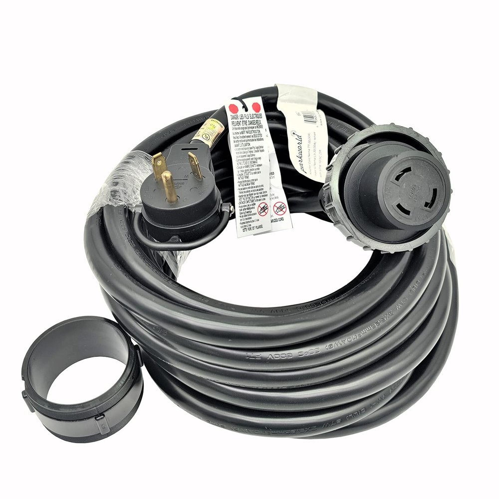 Parkworld RV 30A RV/Marine/Boat Shore Power Extension Cord Adapter NEMA TT-30P to L5-30R (25 FT)
