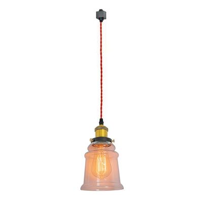 Kiven 1-Light H-Type Miniature Pendant Track Lighting Fixture Restaurant Chandelier Decorative Chandelier Instant Pendant Industrial Factory Glass Pendant Lamp,Bulb Not Include,Bulb not Supplied