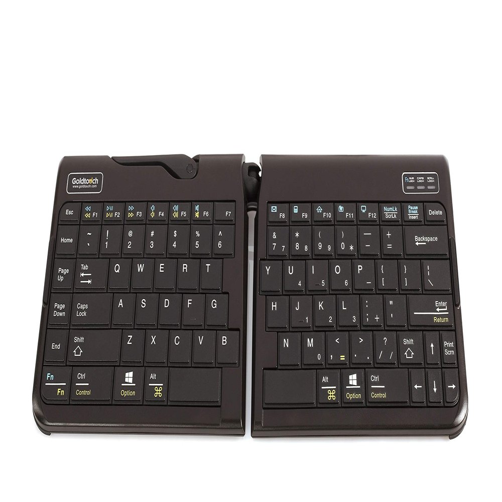 Goldtouch GTP-0044W Go!2 Bluetooth Wireless Mobile Keyboard, Portable Foldable Travel Keyboard Black