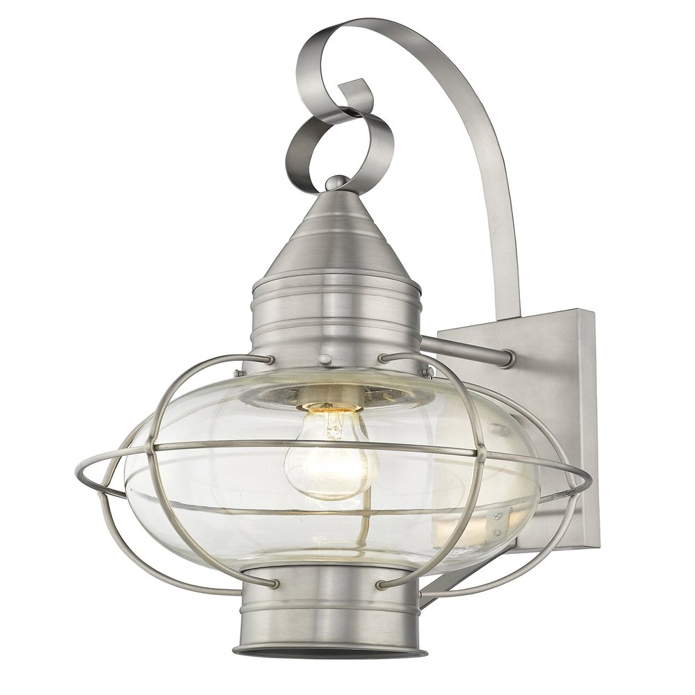 Livex Lighting 26904-91 1-Light Outdoor Wall Lantern, Brushed Nickel