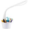 OttLite Organizer LED Desk Lamp with Flexible Neck and Storage, White view 4
