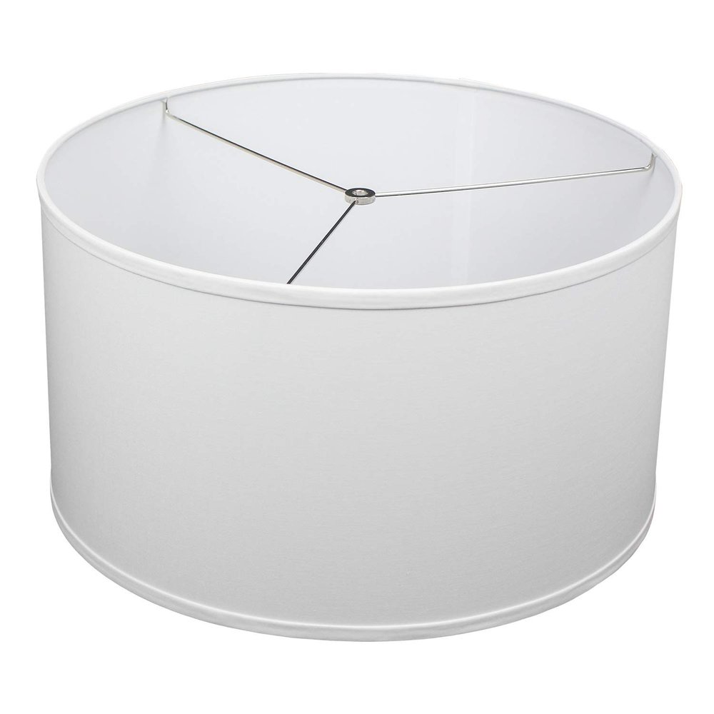 FenchelShades.com 20" Top Diameter x 20" Bottom Diameter 11" Height Fabric Drum Lampshade Spider Attachment (White)