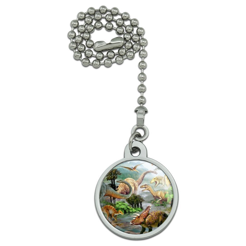 GRAPHICS & MORE Dinosaur Jurassic Dinoscape Ceiling Fan and Light Pull Chain