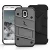 ZIZO Bolt Series Samsung Galaxy Amp Prime 3 Case Military Grade Drop Tested with Tempered Glass Screen Protector Holster Metal Gray view 4