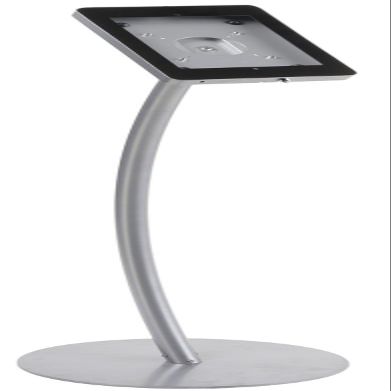 iPad Kiosk Display Stand for Floor, Curved Post, Rotating and Tilting, Locking Enclosure - iPad 2, 3, 4 and Air, Hidden Home Button
