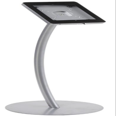 iPad Kiosk Display Stand for Floor, Curved Post, Rotating and Tilting, Locking Enclosure - iPad 2, 3, 4 and Air, Hidden Home Button