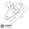 Harris Hardware TP5050 Slide Latch 3-1/2" Center to Center Die Cast, Silver view 2