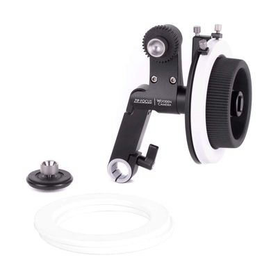 Wooden Camera Zip Focus, Single Rod 19mm/15mm Studio Follow Focus with 1:1 Gear Ratio, .8 Mod Cine Lens Gear and Friction Gear, Fits All Lenses
