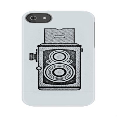 Uncommon LLC Two Lens Camera Capsule Hard Case for iPhone 5/5S - Retail Packaging - Black/White