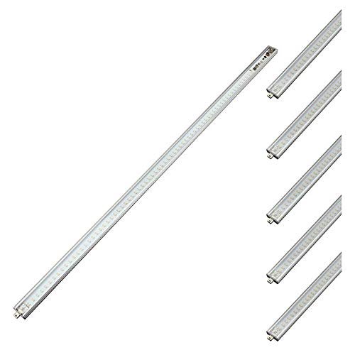 LEDwholesalers Linkable Low Profile 24-inch Aluminum LED Rigid Strip for Display Case and Under Cabinet Light Warm White 3000K (6-Pack), 1988WWx6