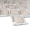 TWOBEG-05 Knot Tie Wooden Beige Marble Mosaic Tile-Kitchen and Bath backsplash wall Tile,Floor Tile view 3
