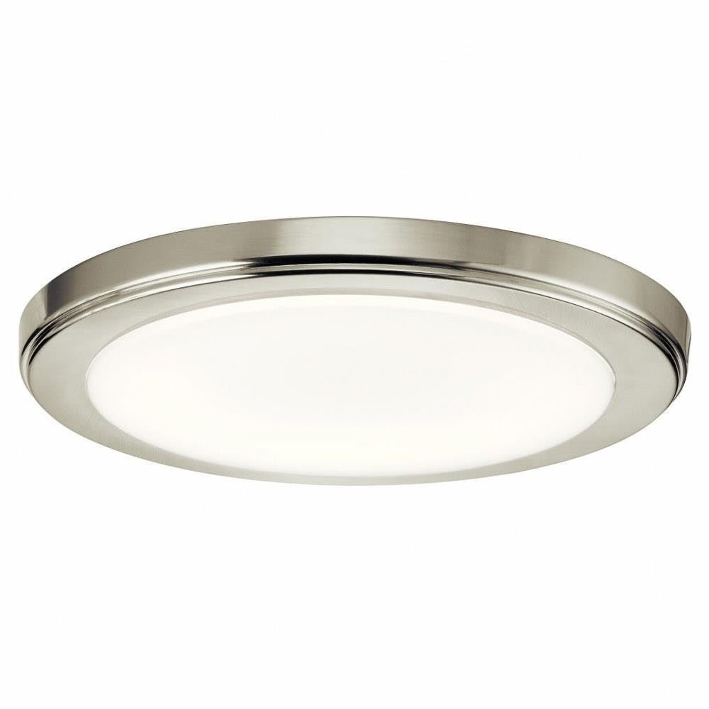 Kichler 44246NILED40 Transitional LED Flushmount from Zeo Collection in Pewter, Silver Finish, Brushed Nickel