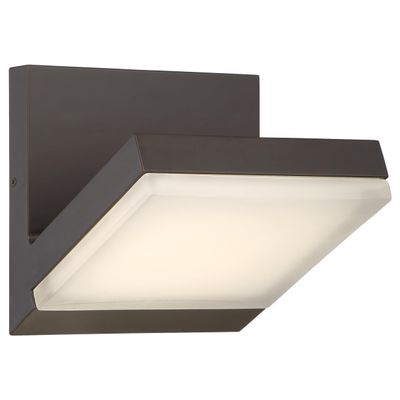 GEORGE KOVACS P1259-143-L Angle LED Outdoor Wall Sconce, 1-Light, 22 Total Watts, 6-in H x 6-in W, Oil Rubbed Bronze