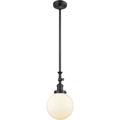 Innovations 206-BK-G201-8-LED 1 Light Vintage Dimmable LED Mini Pendant, Matte Black