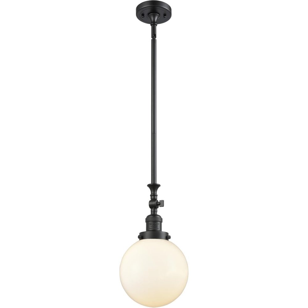 Innovations 206-BK-G201-8-LED 1 Light Vintage Dimmable LED Mini Pendant, Matte Black