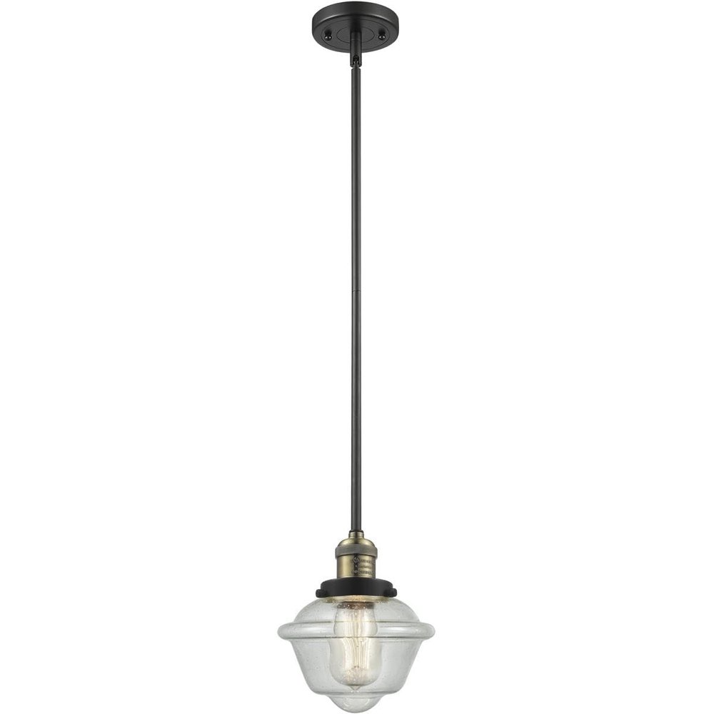 Innovations 201S-BAB-G534-LED Transitional LED Mini Pendant from Franklin Restoration Collection in Two-Tone Finish,