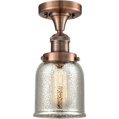 Innovations 517-1CH-AC-G58-LED 1 Light Vintage Dimmable LED Semi-Flush Mount, Antique Copper