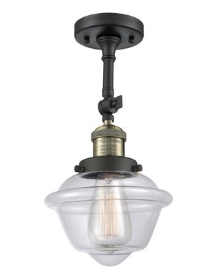 Innovations 201F-BAB-G532 1 Light Semi-Flush Mount, Black Antique Brass
