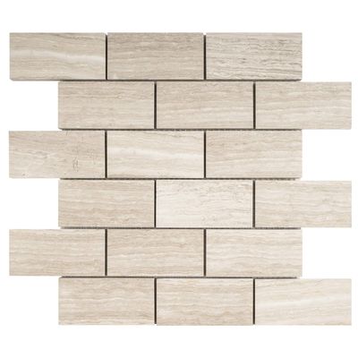 TWOBEG-01 2x4 Wooden Beige Brick Subway Tile Marble Mosaic Sheet-Kitchen and Bath backsplash wall Tile,Floor Tile