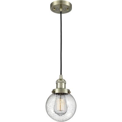 Innovations INNO201C-AB-G204-6-LED Restoration LED Mini Pendant, Brass-Antique