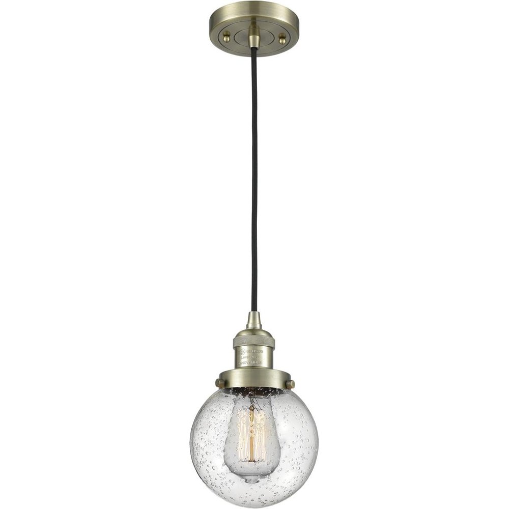 Innovations INNO201C-AB-G204-6-LED Restoration LED Mini Pendant, Brass-Antique
