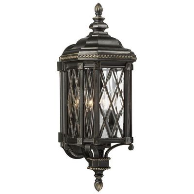 Minka Lavery Outdoor Wall Light 9321-585 Bexley Manor Exterior Wall Lantern, 4-Light 160 Watts, Black