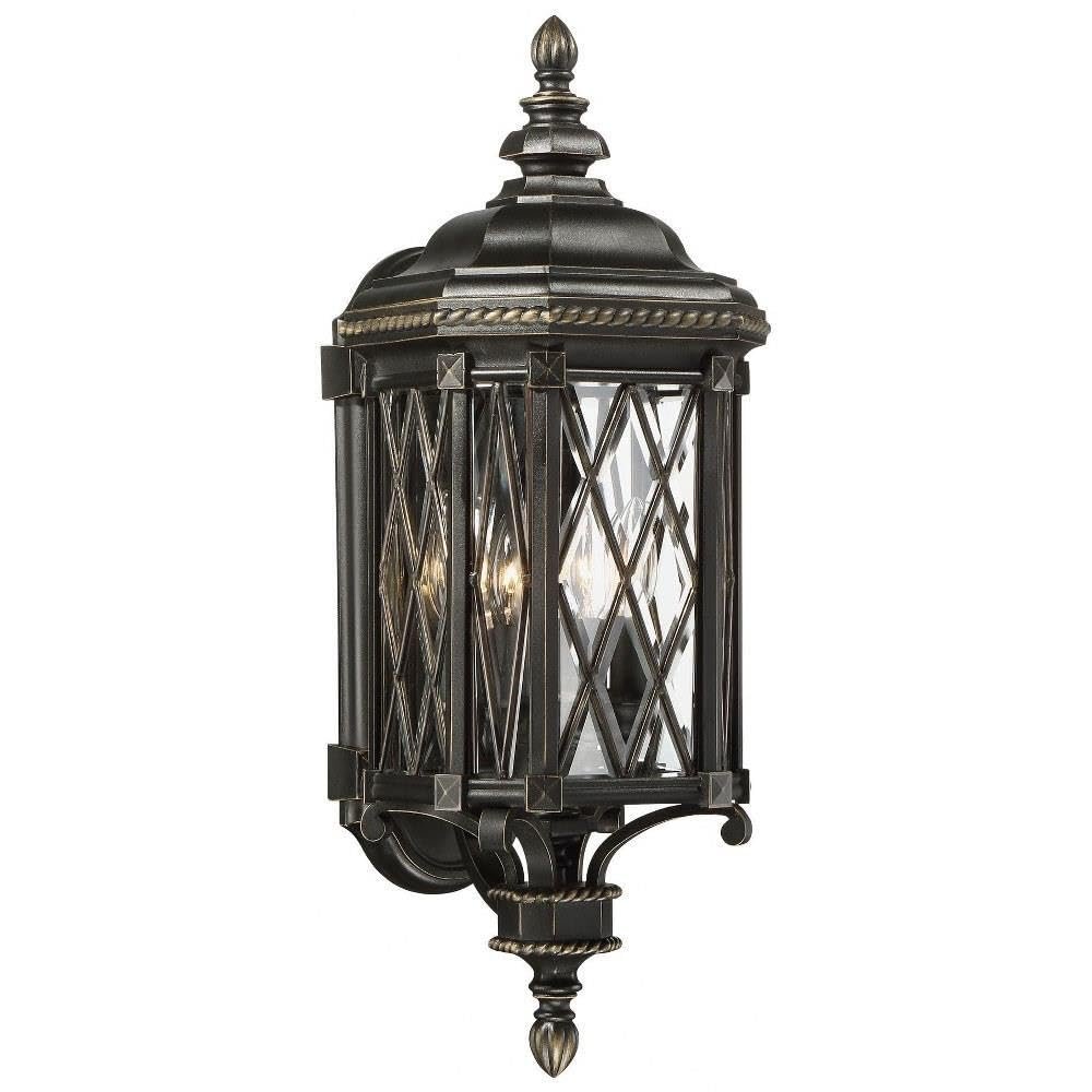 Minka Lavery Outdoor Wall Light 9321-585 Bexley Manor Exterior Wall Lantern, 4-Light 160 Watts, Black