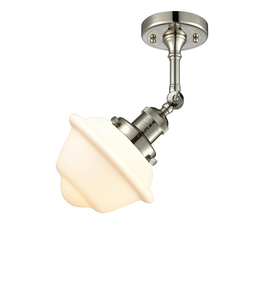 Innovations 201F-PN-G531 1 Light Semi-Flush Mount, Polished Nickel