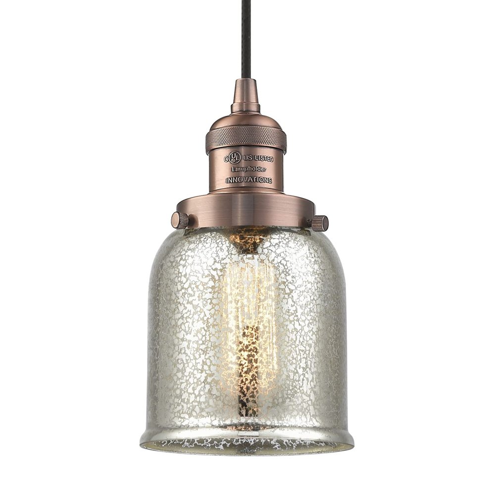 Innovations 201C-AC-G58 1 Light Mini Pendant, Antique Copper