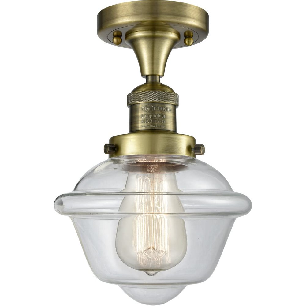 Innovations 517-1CH-AB-G532-LED 1 Light Vintage Dimmable LED Flush Mount, Antique Brass
