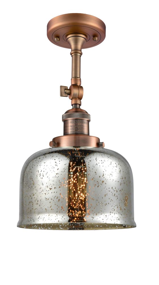 Innovations 201F-AC-G78 1 Light Semi-Flush Mount, Antique Copper