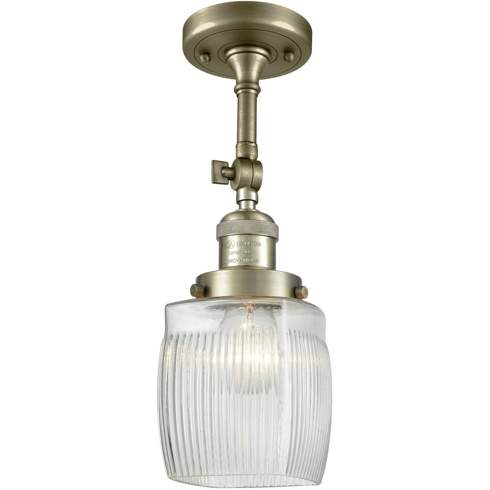 Innovations 201F-AB-G302-LED LED Semi-Flush Mount from Franklin Restoration Collection