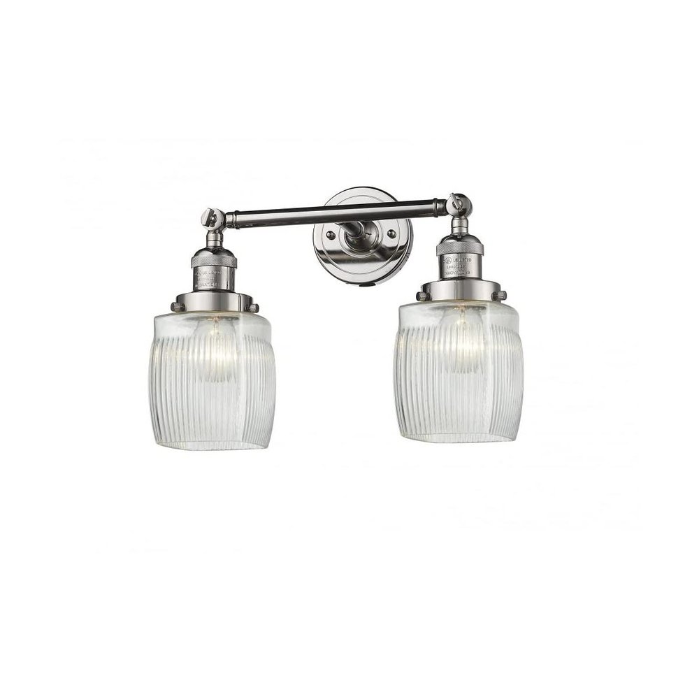 Innovations 208-PN-G302 2 Light Bathroom Fixture, Polished Nickel