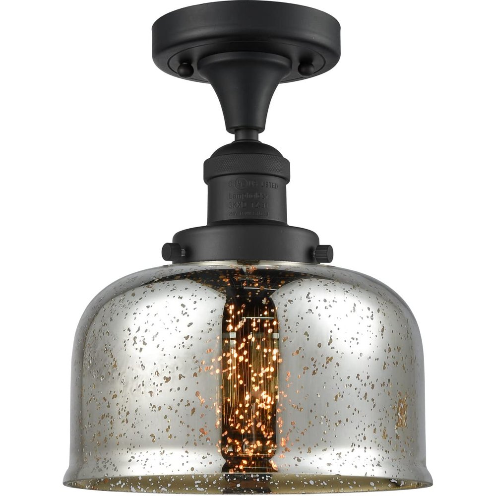 Innovations 517-1CH-BK-G78 1 Light Semi-Flush Mount, Matte Black