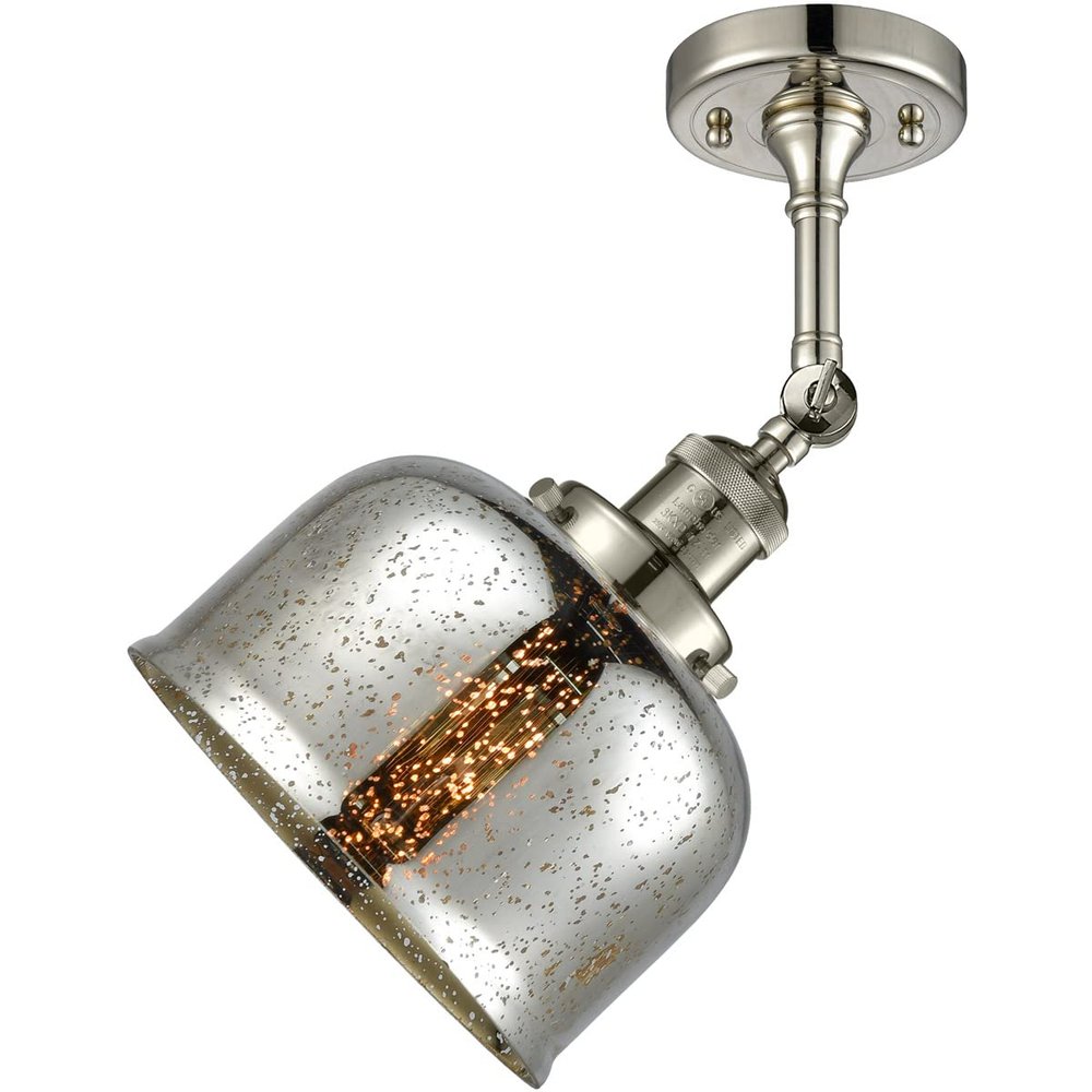 Innovations 201F-PN-G78-LED 1 Light Vintage Dimmable LED Semi-Flush Mount, Polished Nickel