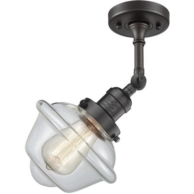 Innovations 201F-OB-G532-LED Transitional LED Semi-Flush Mount from Franklin Restoration Collection in Black Finish,